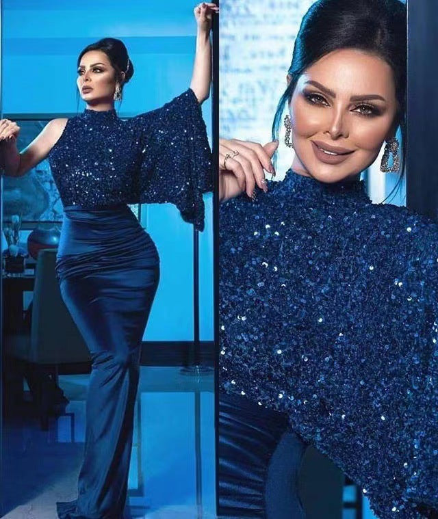 Damen Abendkleid Schimmerndes Oberteil Eleganter Schnitt Norvielle