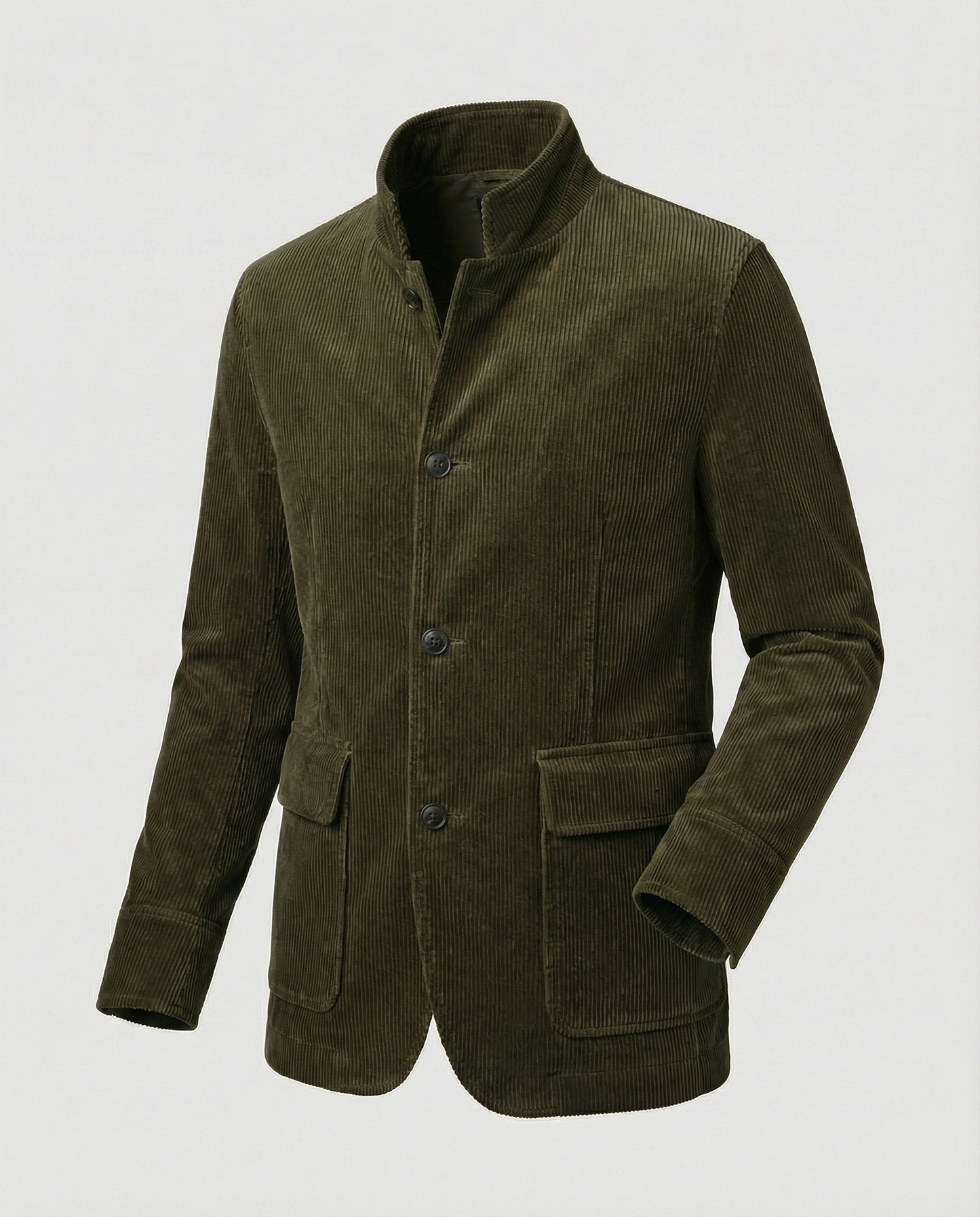 Herren Cordmantel Knopfleiste