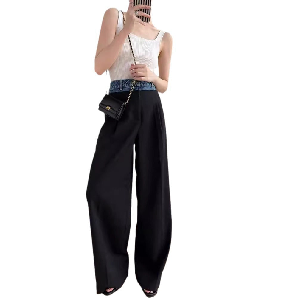 Damen High-Waist-Stoffhose Weit Norvielle