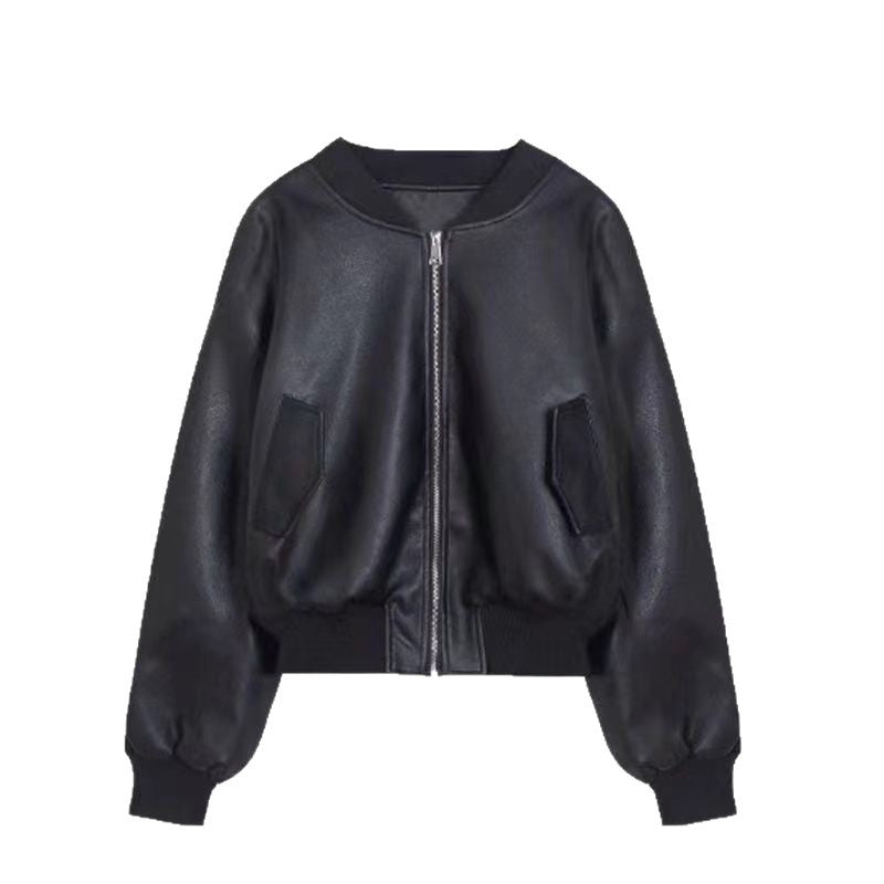 Damen Lederjacke Oversized Urban Norvielle