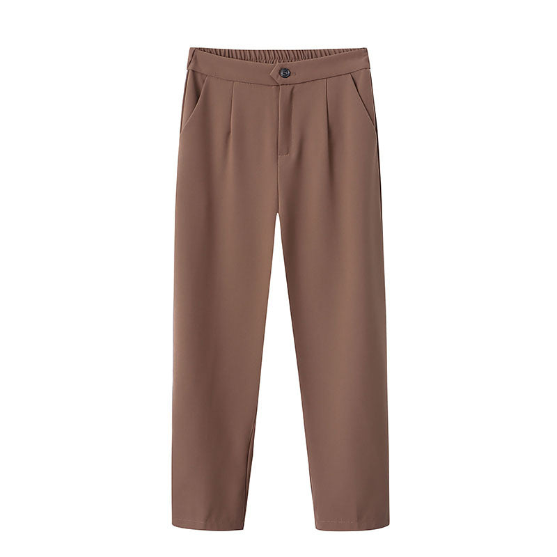 Damen Cropped-Hosen Hochtaillen-Modell mit Falten