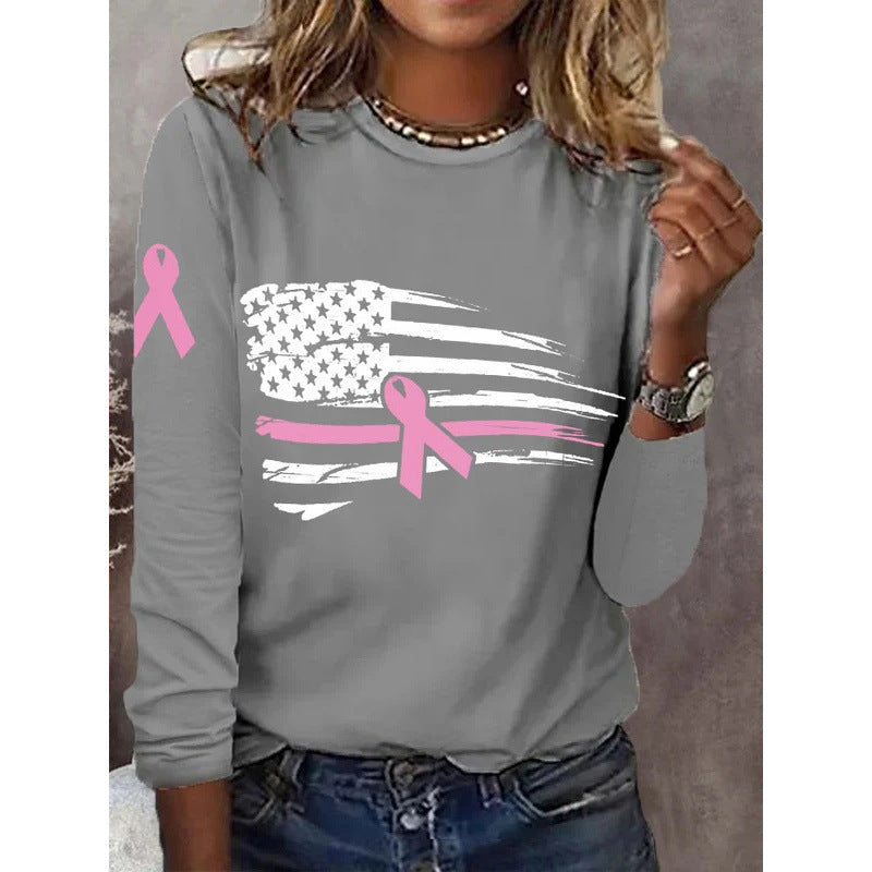 Damen T-Shirt Flaggen Schleifen Design Weiß