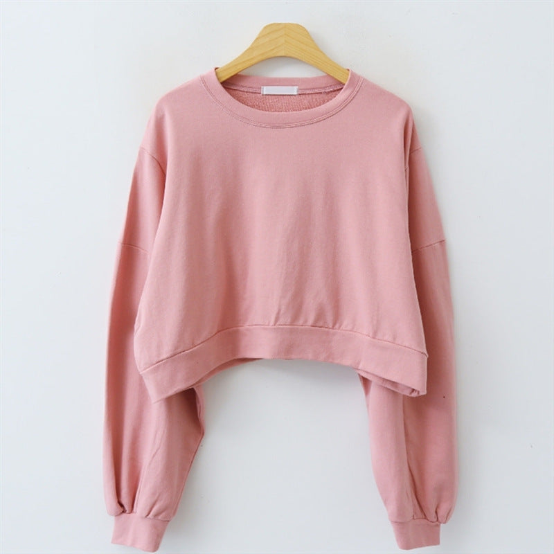 Damen Cropped Pullover Ballonärmel Norvielle