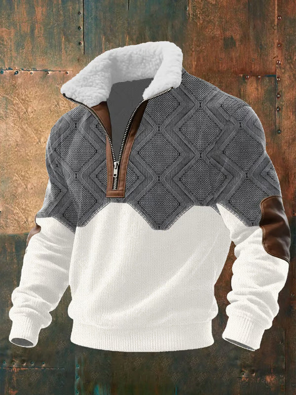 Bram Damen Zip-Sweater Fellkragen Hochwertig Schwarz - Norvielle