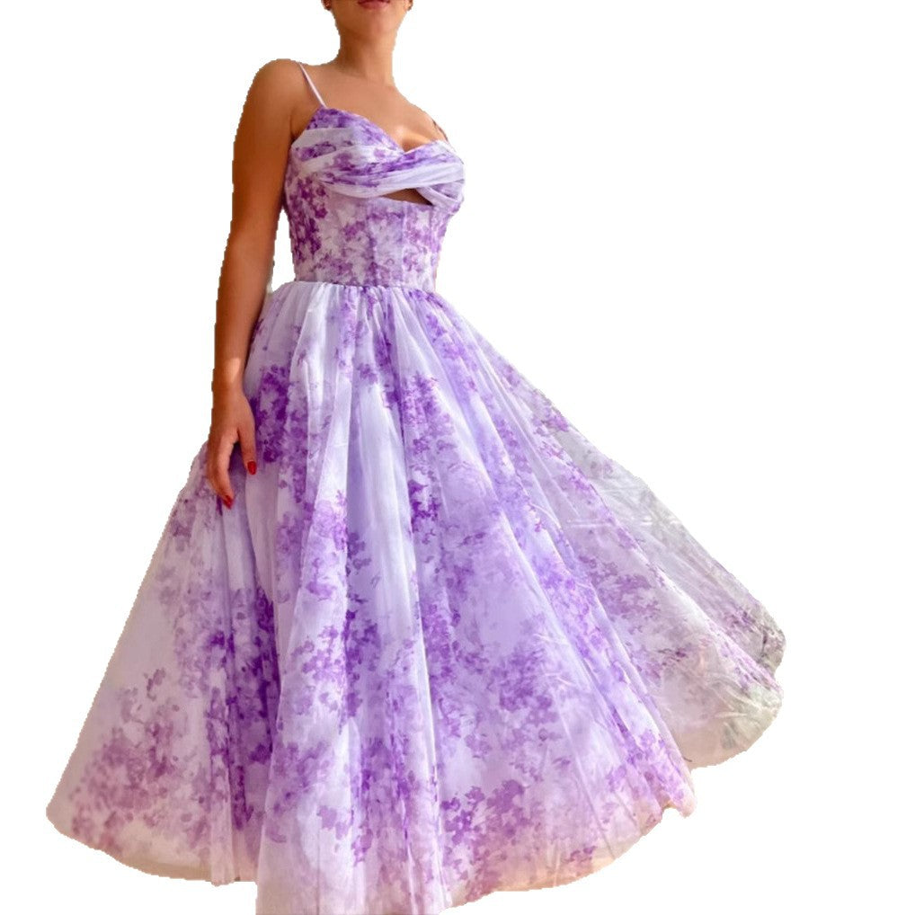 Damen Abendkleid Florales Design Eleganter Schnitt Norvielle