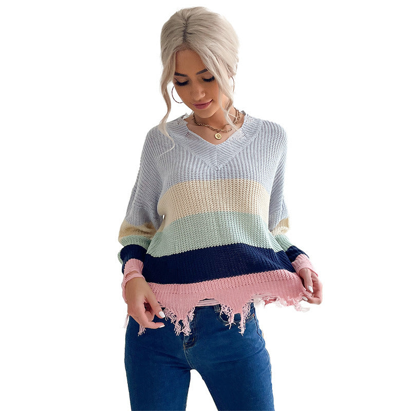 Damen Strickpullover Lässig Französischer Saum Norvielle