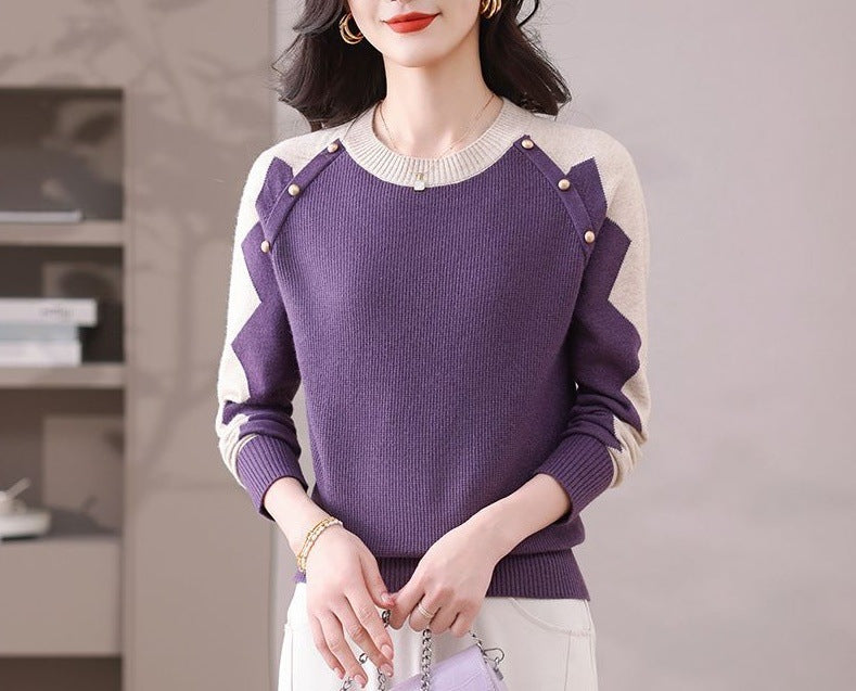 Damen Pullover Lässig Mit Applikationen Norvielle