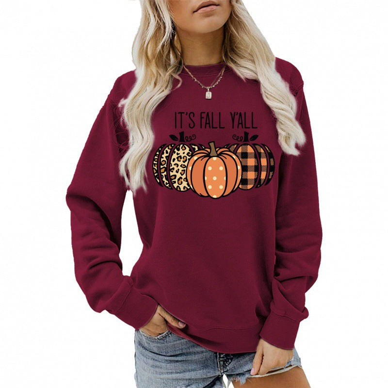 Damen Sweatshirt Herbstmotiv Baumwolle Bequem Grün