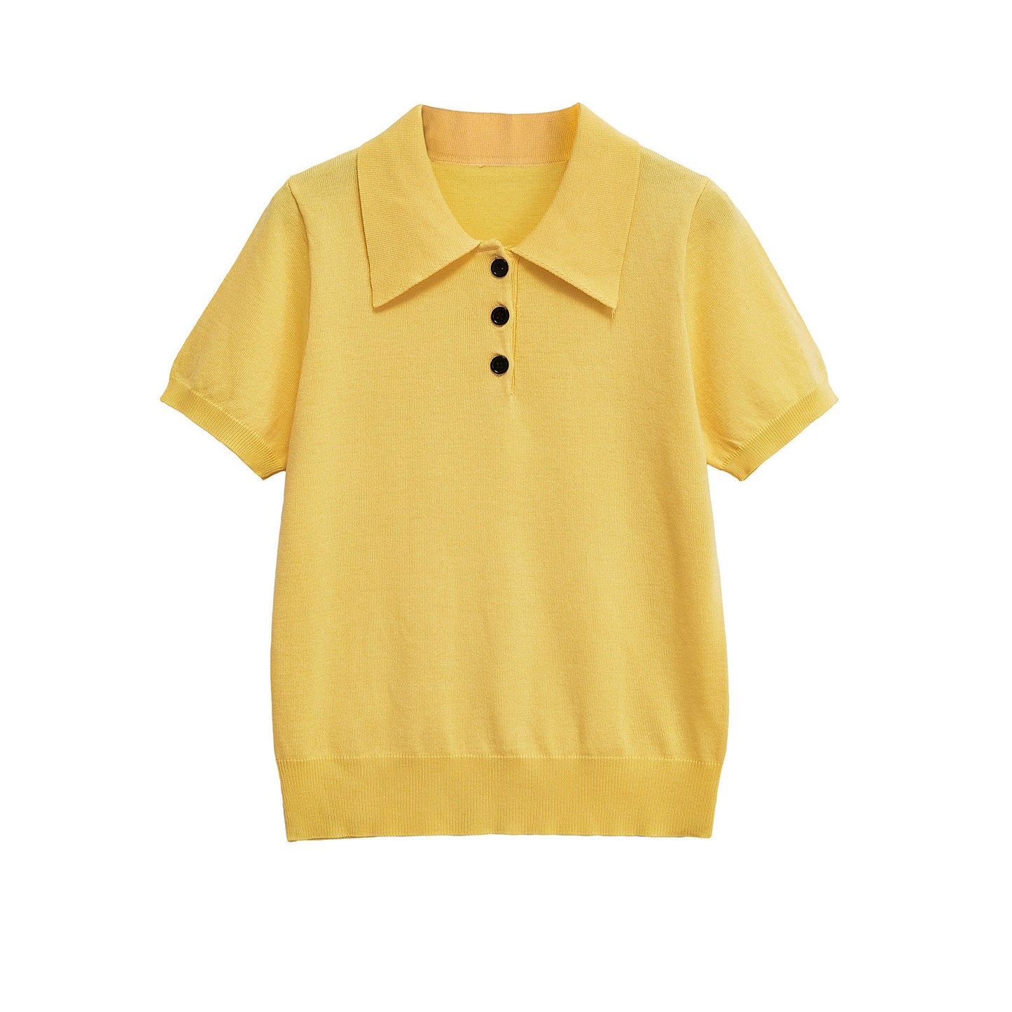 Damen Poloshirt Kurzärmelig Klassische Knöpfe Norvielle