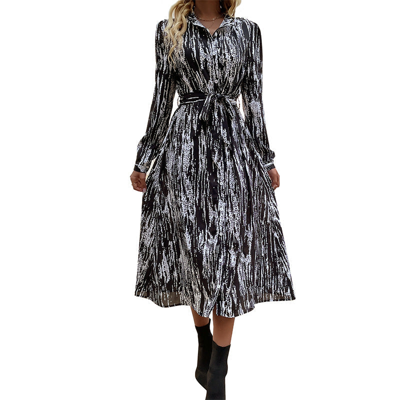 Damen Midikleid Grafisches Muster Norvielle