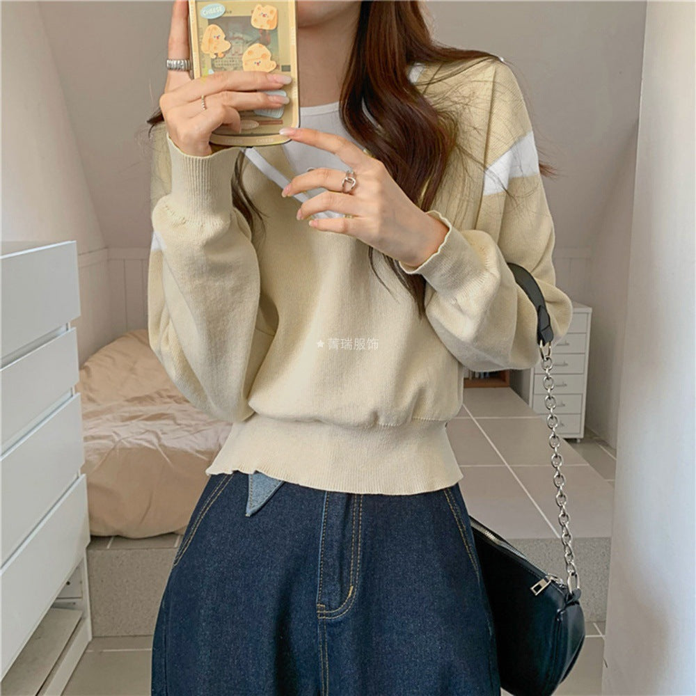Damen Pullover V-Ausschnitt Oversized Norvielle