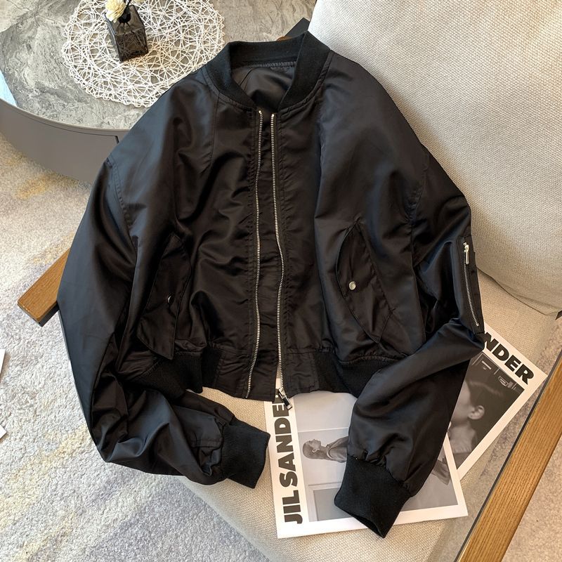 Damen Bomberjacke Modisch Praktische Taschen