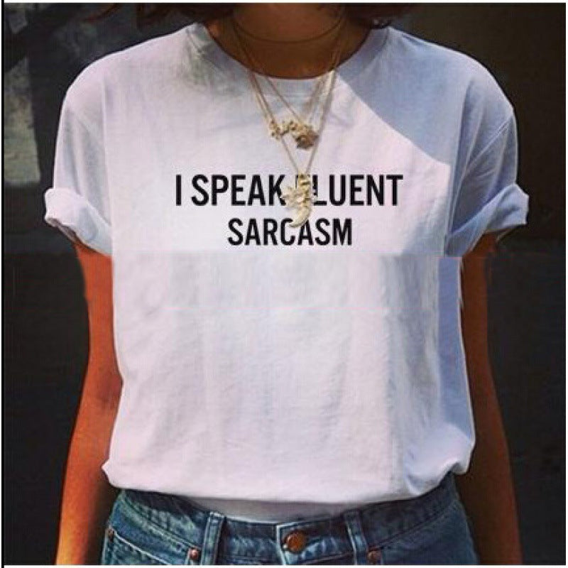 Damen T-Shirt Bequem Weiß mit Witzigem Spruch