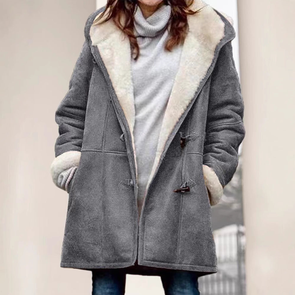 Damen Wollmantel Teddy-Futter Locker Passform Norvielle