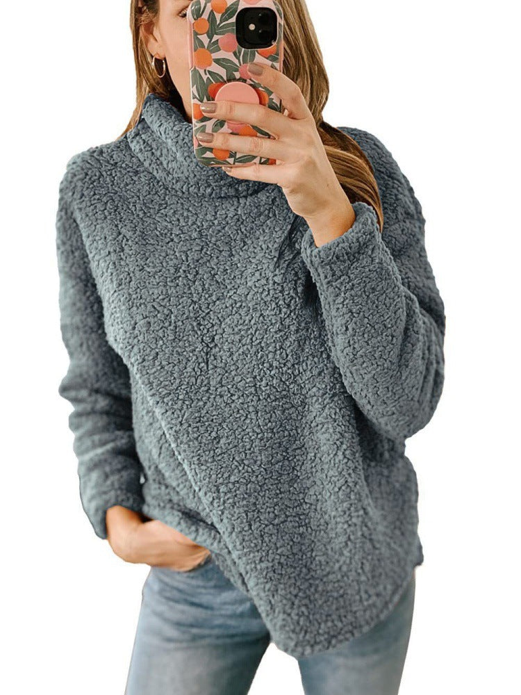 Damen Fleece-Pullover Hochkragen Struktur Norvielle