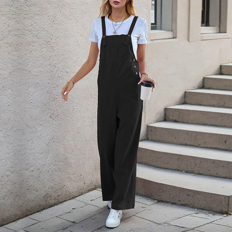 Damen Latzhose Weit Bequem Mit Taschen Norvielle