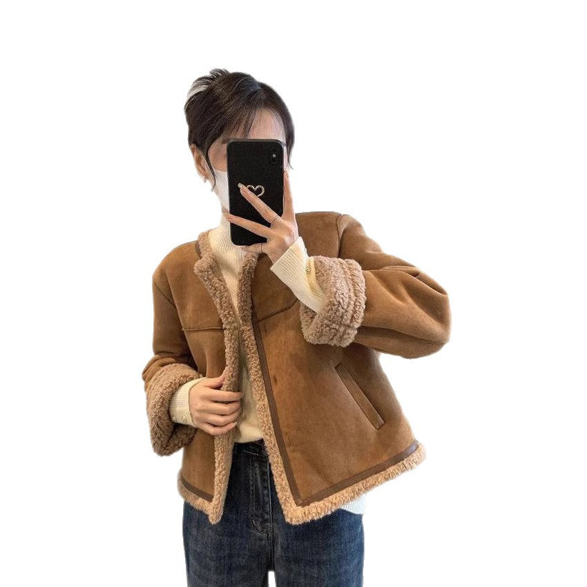 Damen Teddyjacke Hochwertige Innenfütterung
