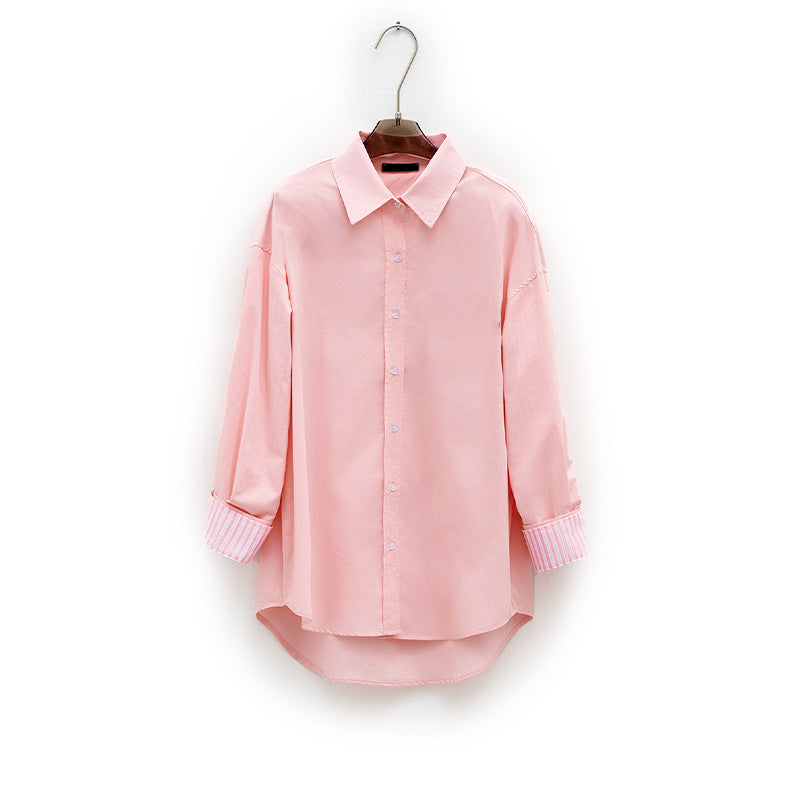 Damen Bluse mit Kurzärmeln Norvielle Elegante Baumwolle Weiß