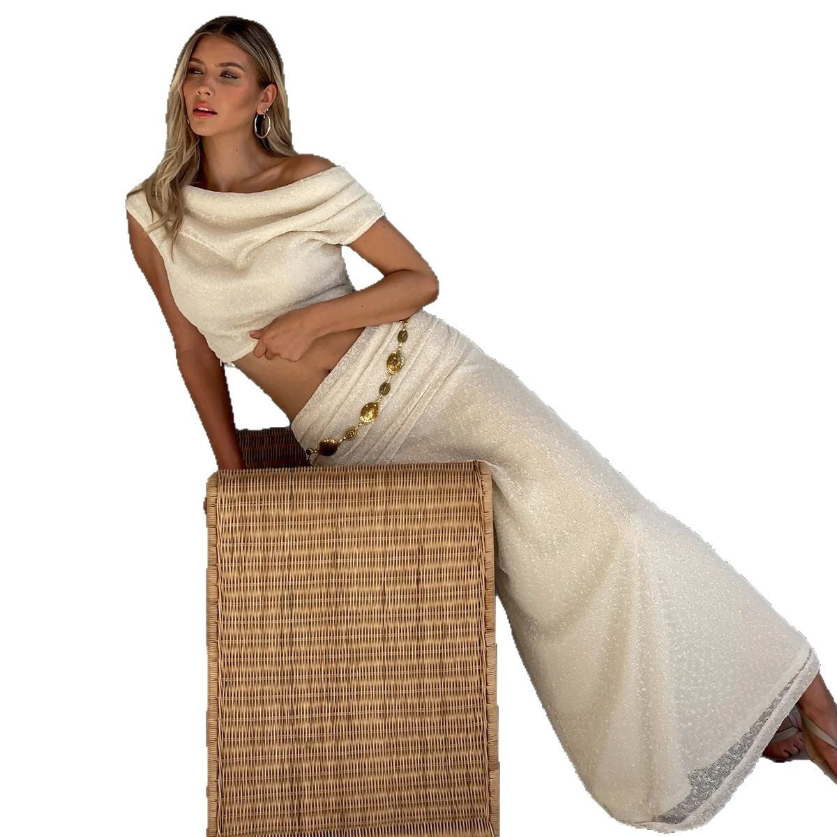 Damen Crop- und Maxirock Set