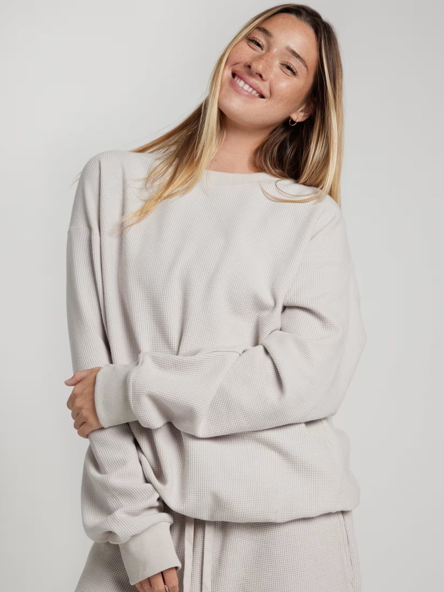 Damen Freizeit-Set Waffelstruktur Bequem Norvielle