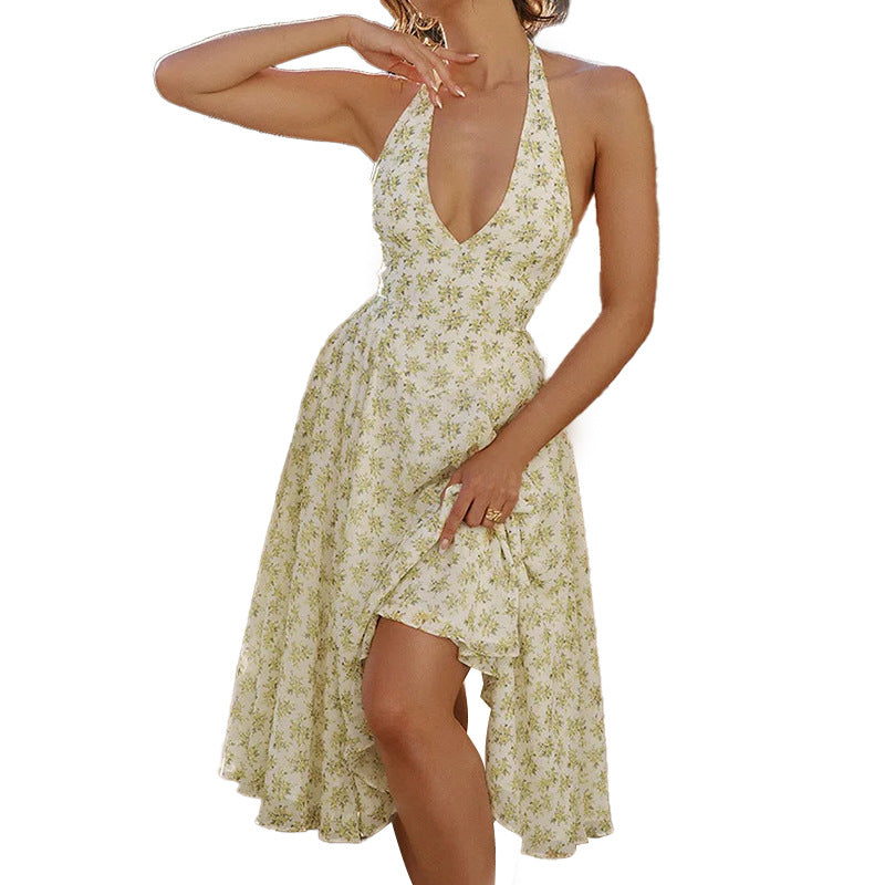 Damen Sommerkleid V-Ausschnitt Faltschößchen Norvielle