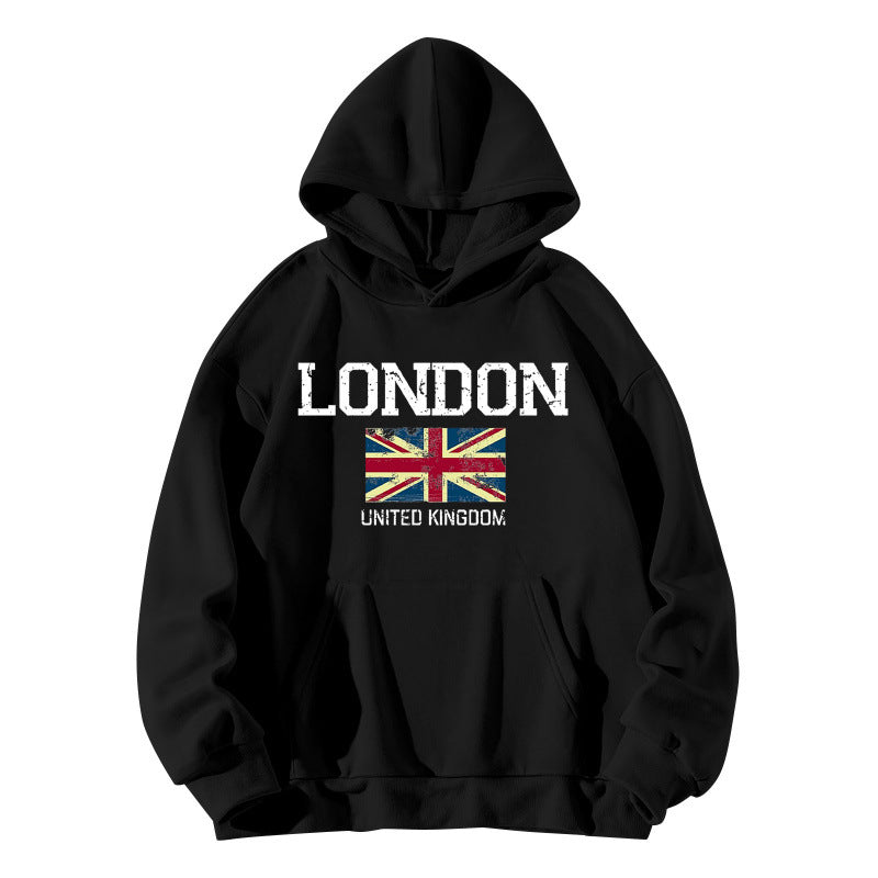 Damen Kapuzenpullover London-Style Kängurutasche Gemütlicher Schnitt