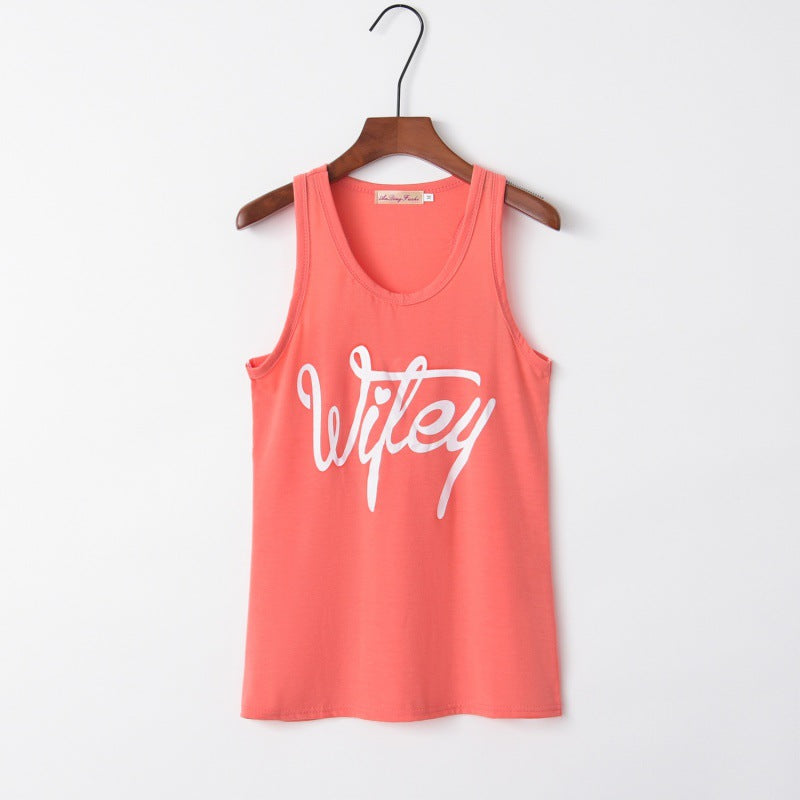 Damen Tanktop mit Schriftzug Trendfarbe Weiß