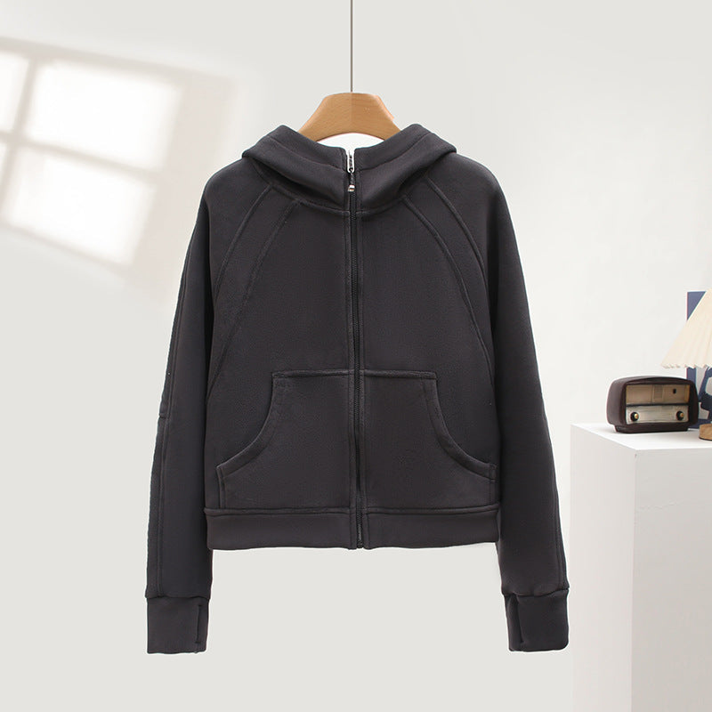 Damen Sportlicher Zip-Hoodie Kuscheliges Innenfutter Norvielle