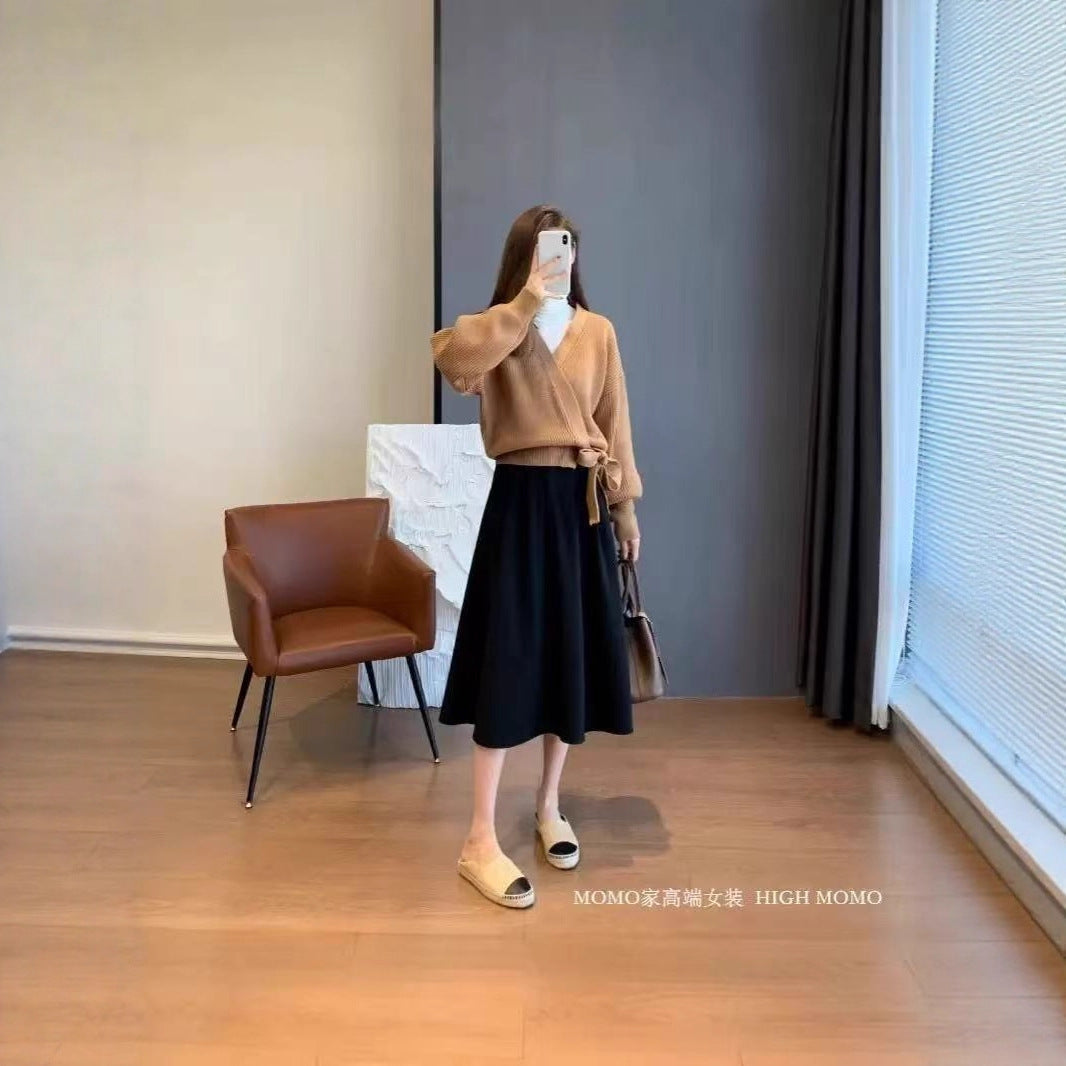 Damen Midirock Elegantes Design mit Faltenwurf