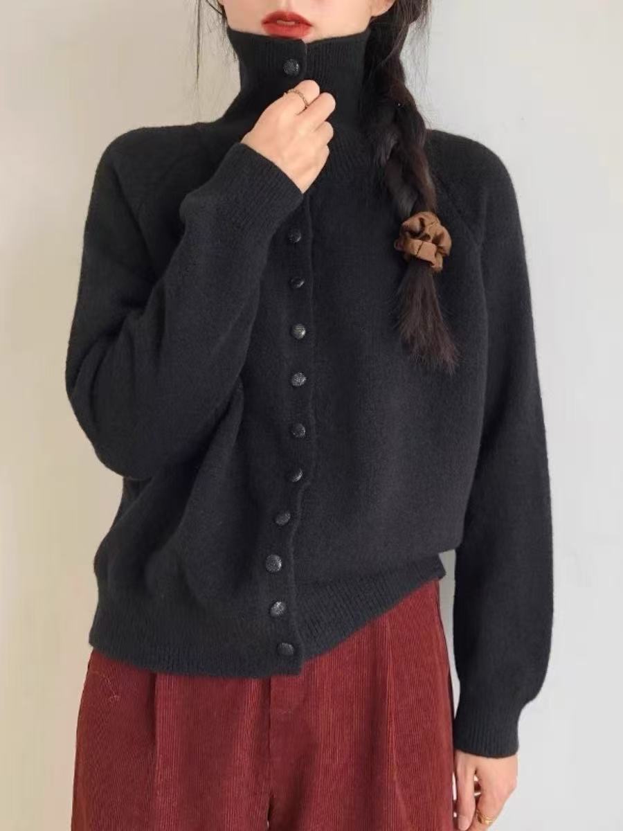 Damen Strickjacke Norvielle Hochknöpfe