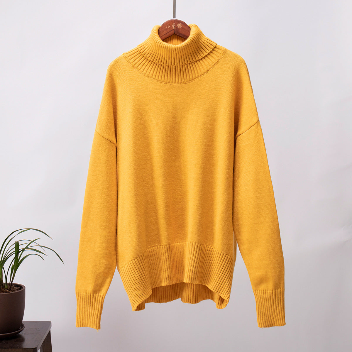 Damen Strickpullover Lässig Warm Gerippter Saum