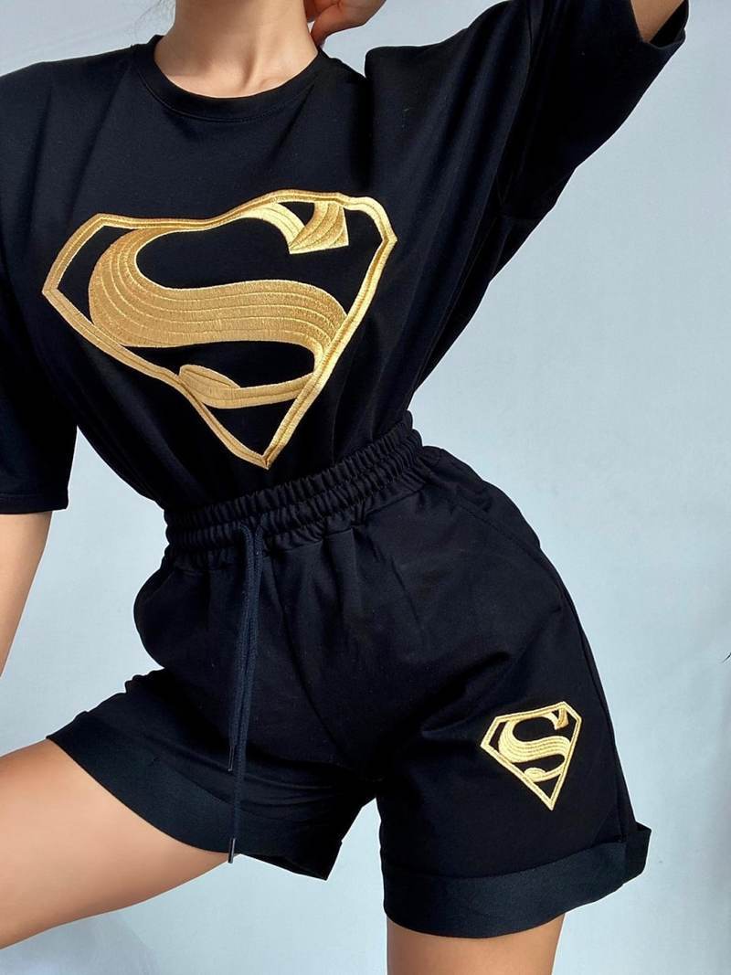 Damen Sport-Set Kurzarm-Shirt und Shorts Norvielle