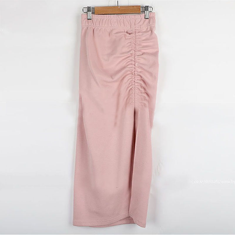 Damen Midirock Raffung Elegant
