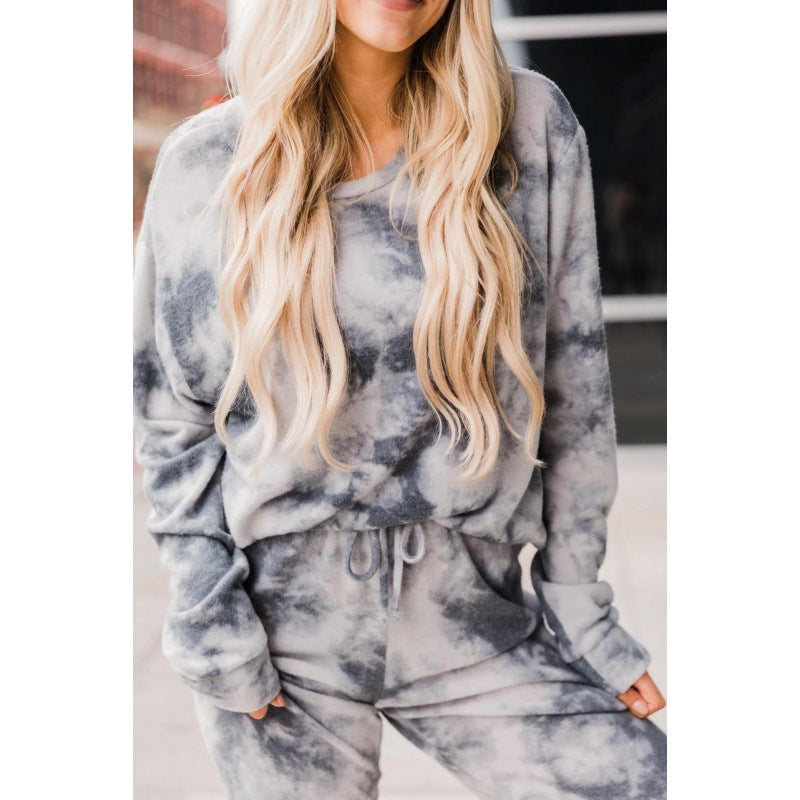 Damen Sweatshirt-Set Batikdesign Dehnbar