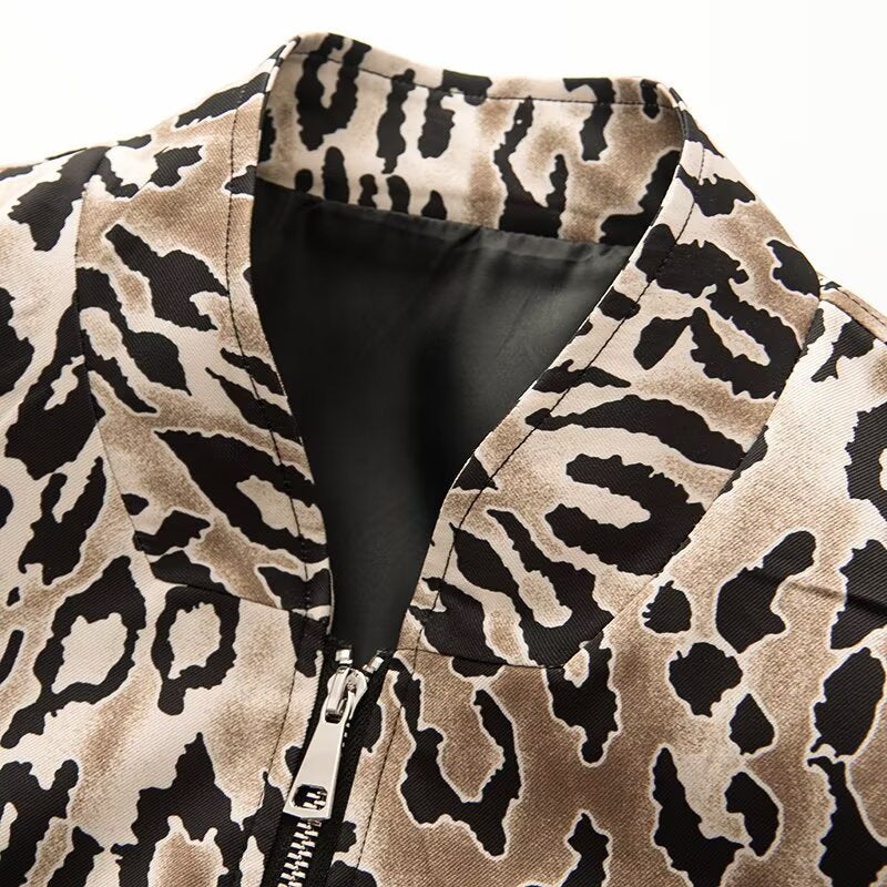 Damen Bomberjacke Leopardenmuster Norvielle