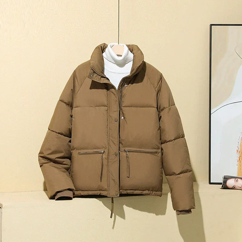 Damen Pufferjacke Gesteppt Isoliert Boxy Fit