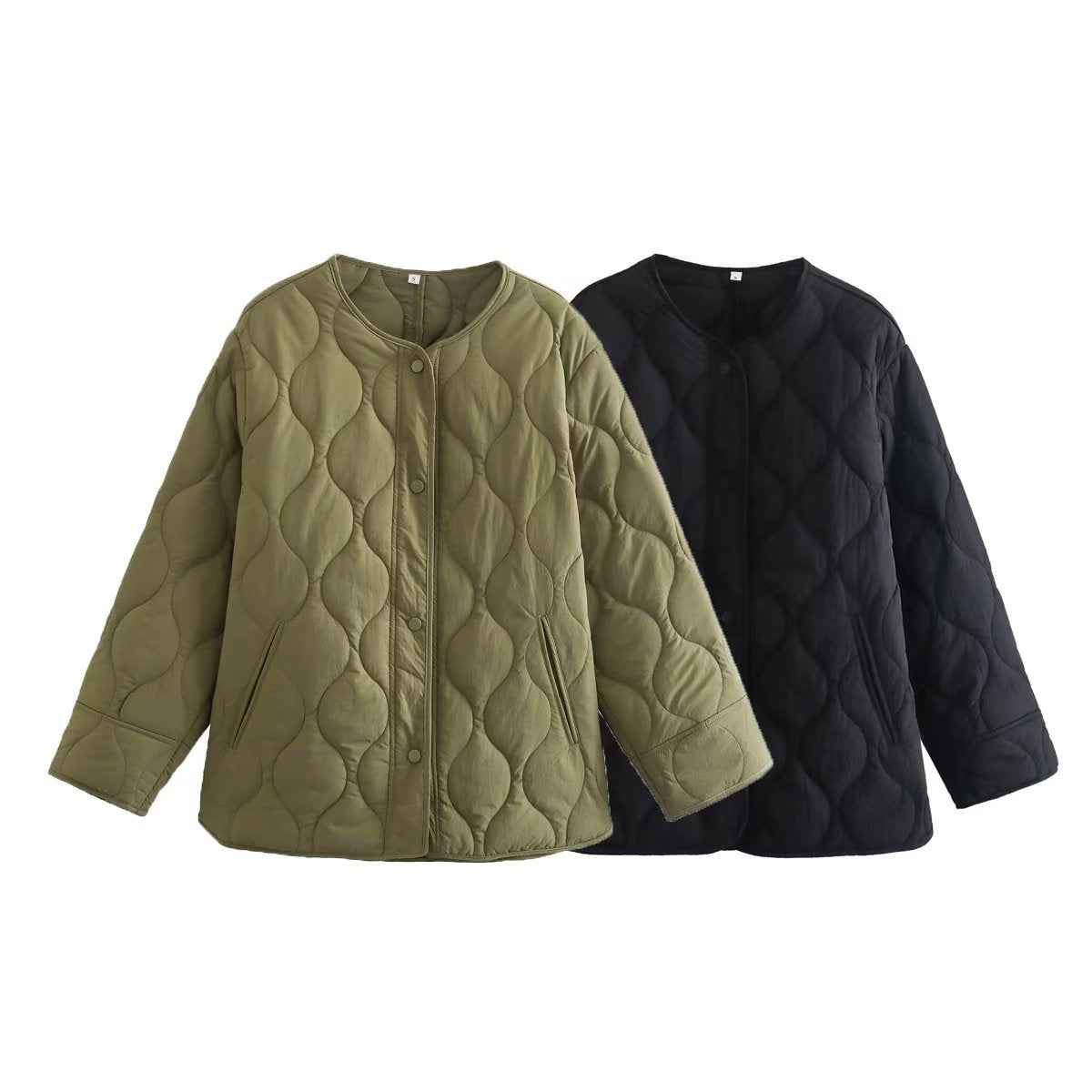 Damen Leichte Steppjacke mit Knöpfen