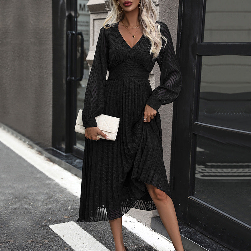 Damen Midi-Kleid Rüschung Figurschmeichelnd Norvielle