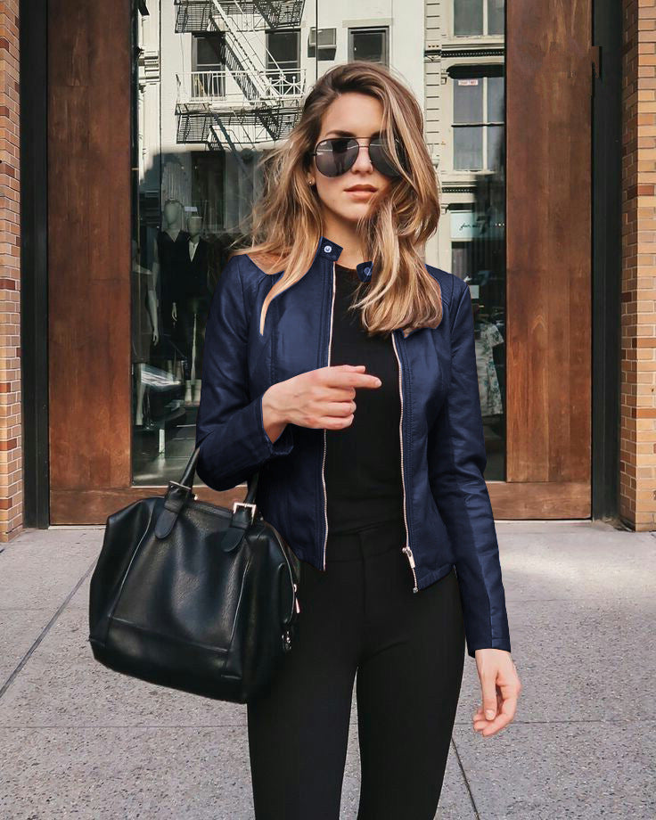 Damen Bikerjacke Leder