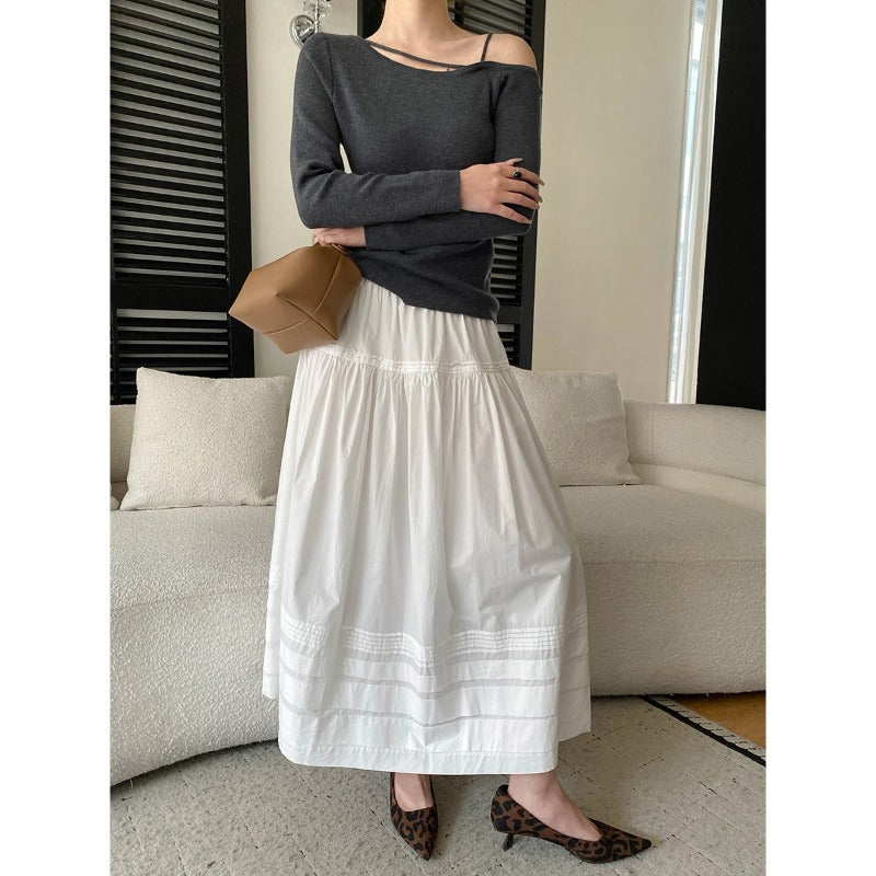Damen Midirock Voluminöses Design Bequemer Taillenzug Norvielle