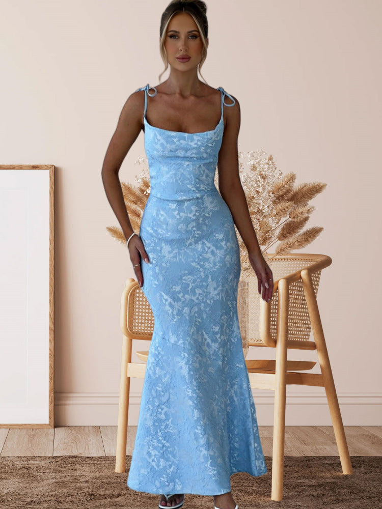 Damen Abendkleid Floralmuster Verstellbare Träger Norvielle