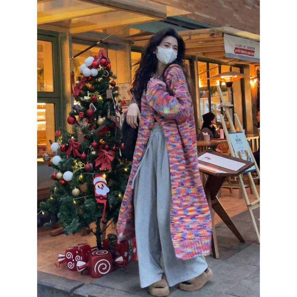 Damen Langarmkleid Moderner Farbverlauf Norvielle