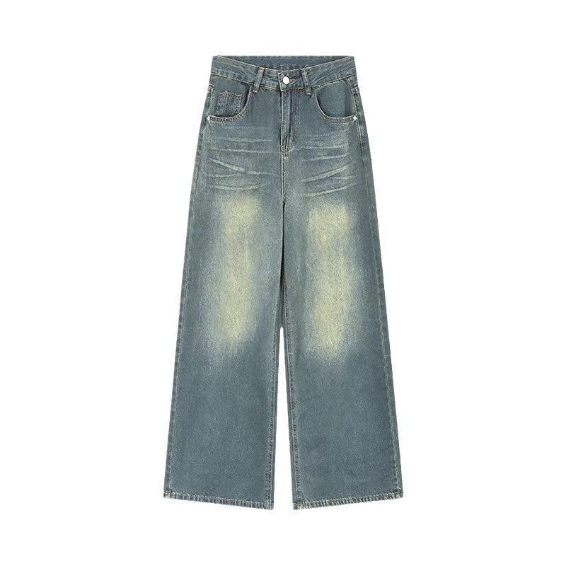 Damen Weite Jeans Vintage-Effekt