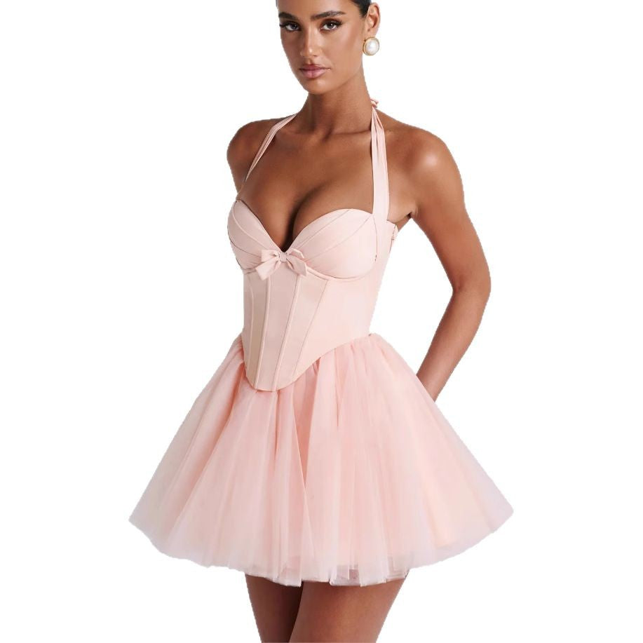 Damen Cocktailkleid Korboberteil Tüllrock Norvielle