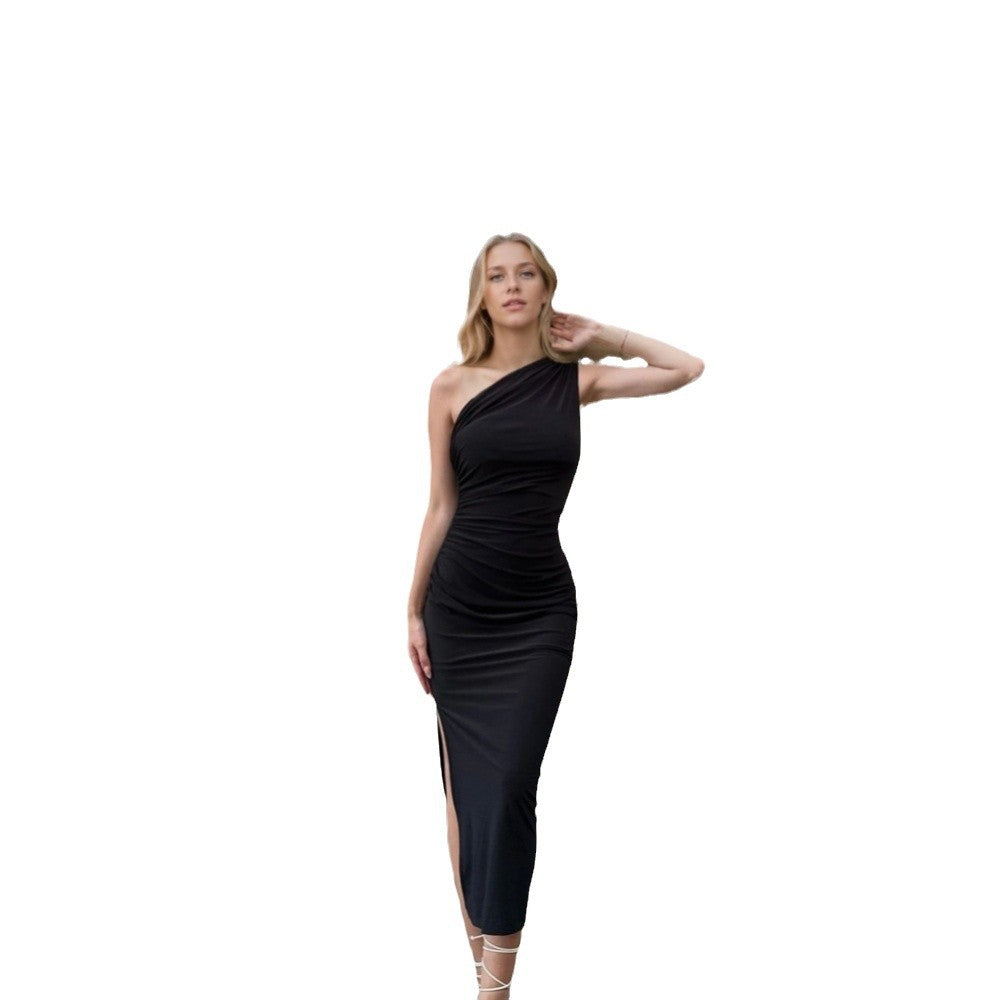 Damen Wickelkleid Asymmetrischer Ausschnitt Rüschen-Finish Norvielle