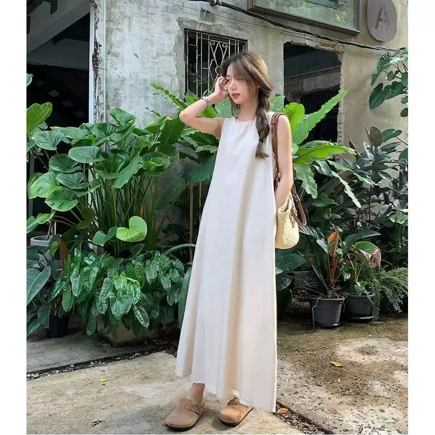 Damen A-Linie Kaftan Kleid Minimalistisch