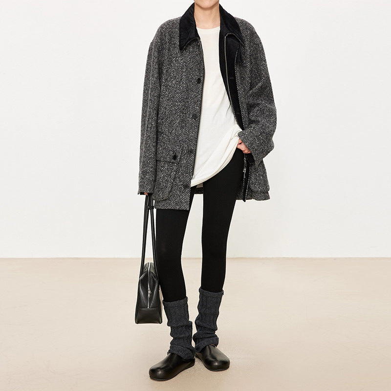 Damen Übergangsjacke Herringbone-Design Norvielle