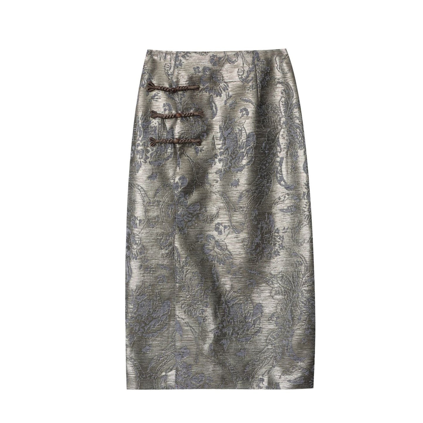 Damen Maxirock Floralmuster Seitenschlitz Norvielle