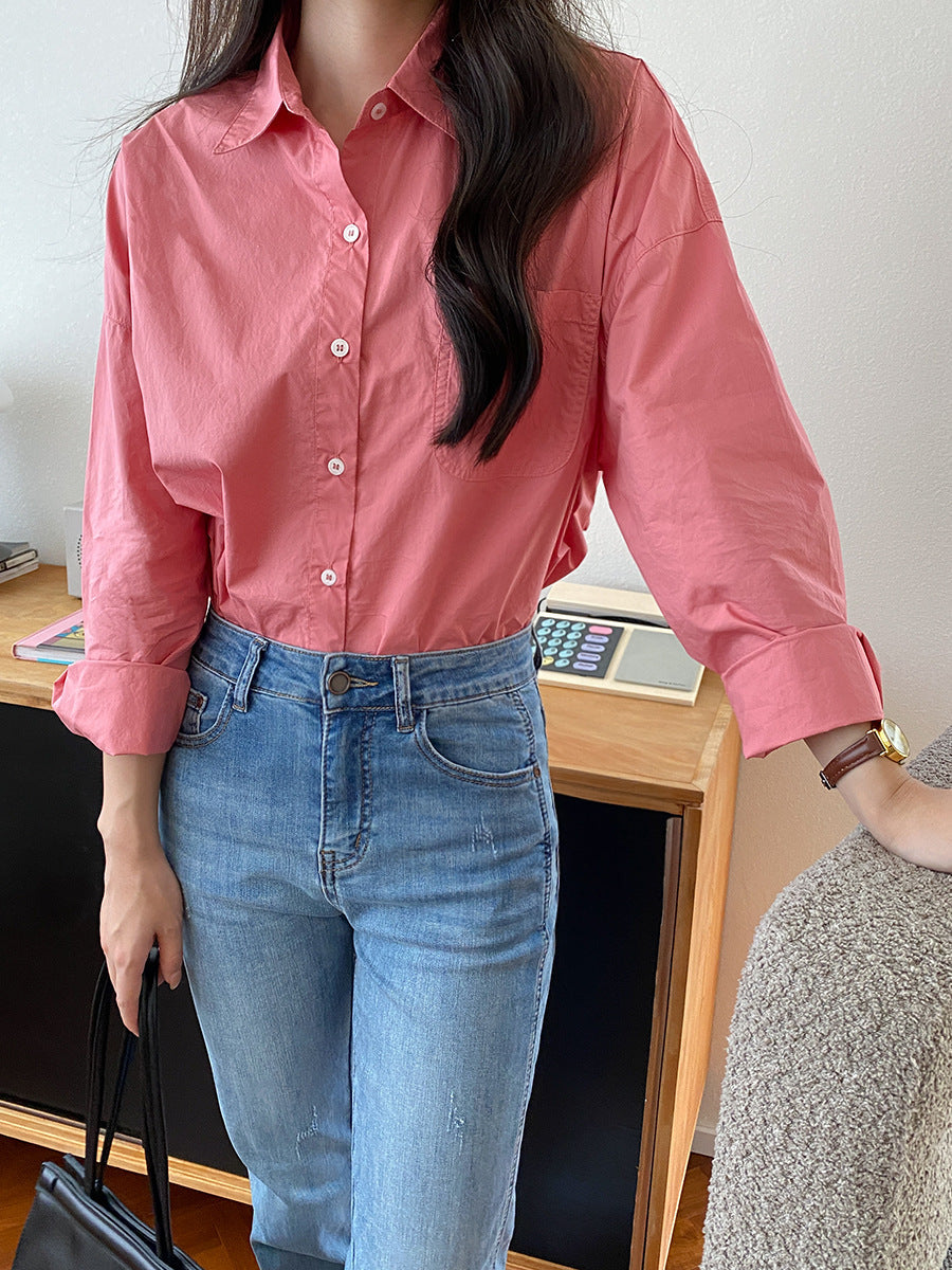 Damen Bluse Leichter Oversize-Schnitt Elegante Bluse