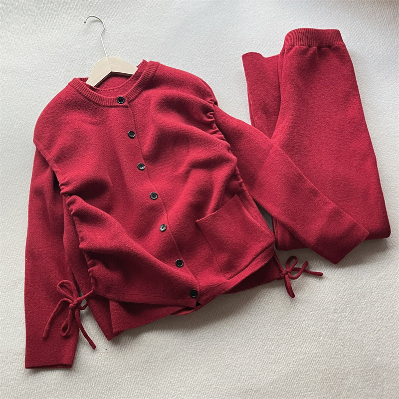 Damen Grobstrickjacke Norvielle mit Seitentaschen und Knopfverschluss